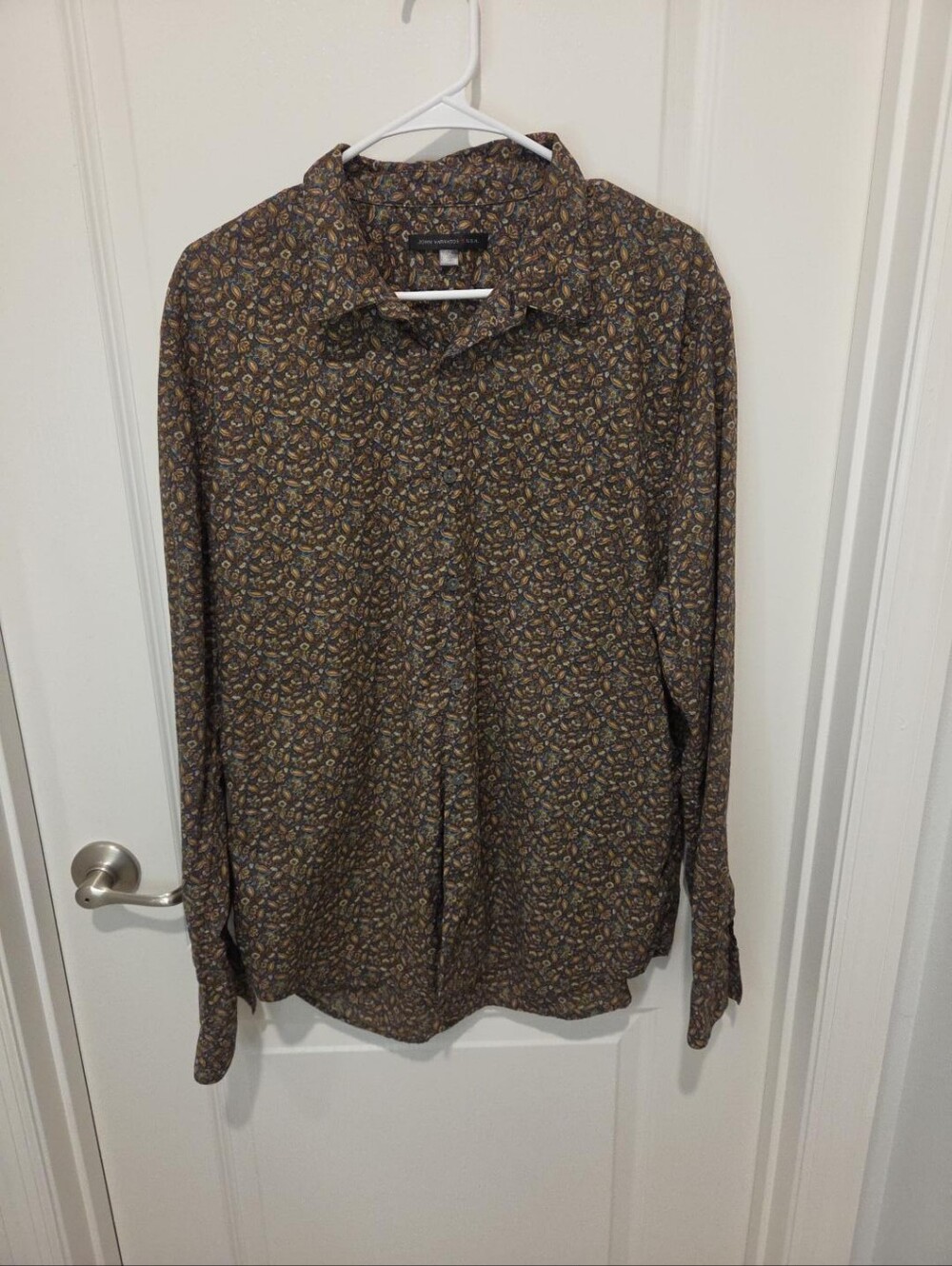 John Varvatos U.S.A. Men’s XL Paisley Floral Button Down Shirt Long Sleeve